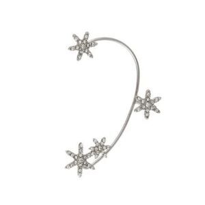 SILVER DIAMOND STAR EAR CRAWLER CUFF JACKET